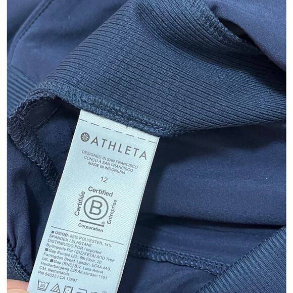 Athleta Womens Brooklyn Ankle Pants Size 12 Navy Pockets Gym Athleisure - Picture 7 of 8